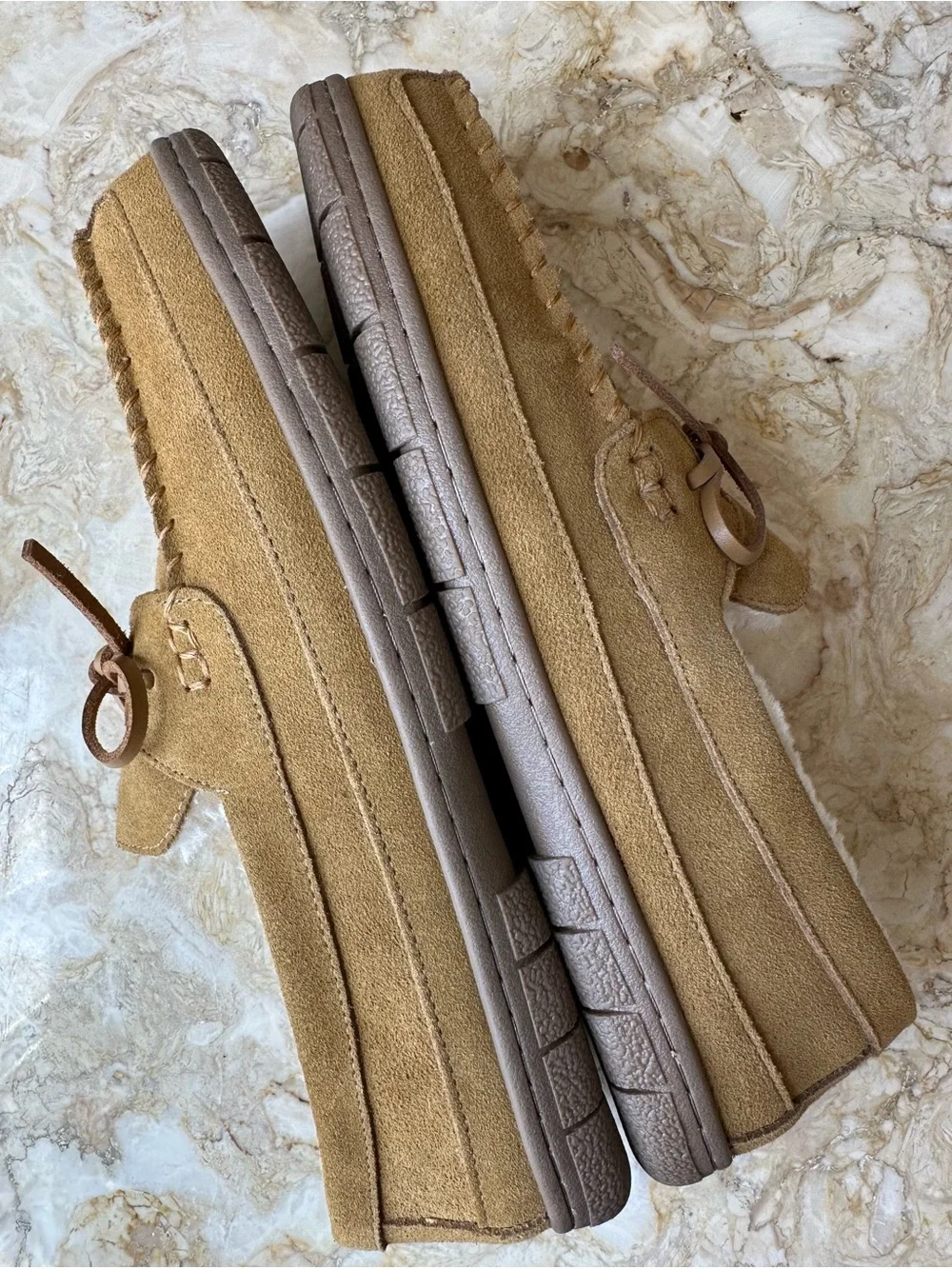 NEW Men's 11 Lands End Lined Moccasin Slippers Indoor Outdoor English Tan Brown